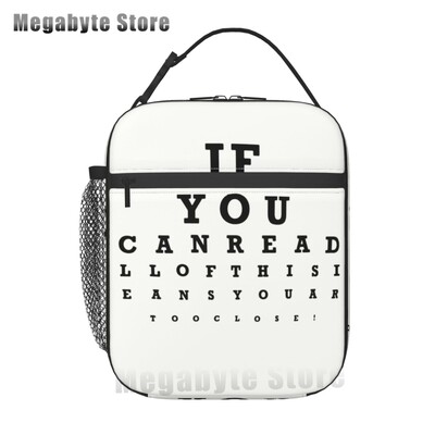 Ochelari de optică, cadou, geantă termoizolantă pentru prânz, pentru femei, diagramă pentru ochi, refrigerator reutilizabil, cutie de prânz pentru alimente, copii, școlari