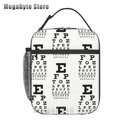 Ochelari de optică, cadou, geantă termoizolantă pentru prânz, pentru femei, diagramă pentru ochi, refrigerator reutilizabil, cutie de prânz pentru alimente, copii, școlari