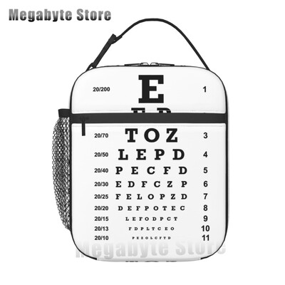 Ochelari de optică, cadou, geantă termoizolantă pentru prânz, pentru femei, diagramă pentru ochi, refrigerator reutilizabil, cutie de prânz pentru alimente, copii, școlari