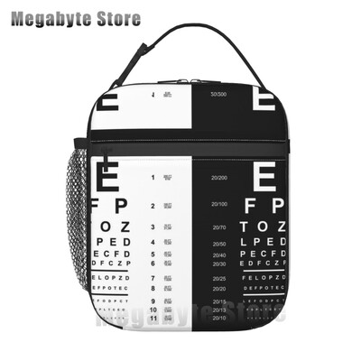 Ochelari de optică, cadou, geantă termoizolantă pentru prânz, pentru femei, diagramă pentru ochi, refrigerator reutilizabil, cutie de prânz pentru alimente, copii, școlari