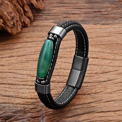 6 krāsu dabīgas ūdens piliena formas ahātu akmens rokassprādze vīriešiem sievietēm personalizēta roku darbs jauna dizaina rotaslietas rokassprādzes Homme