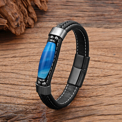 6 krāsu dabīgas ūdens piliena formas ahātu akmens rokassprādze vīriešiem sievietēm personalizēta roku darbs jauna dizaina rotaslietas rokassprādzes Homme