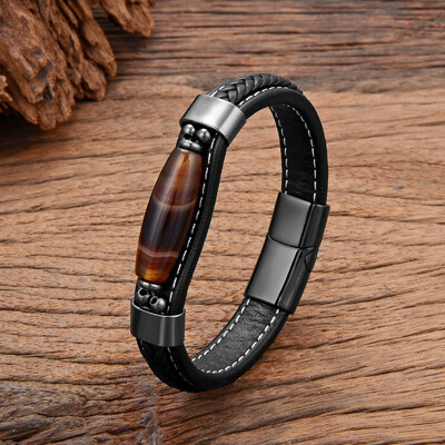 6 krāsu dabīgas ūdens piliena formas ahātu akmens rokassprādze vīriešiem sievietēm personalizēta roku darbs jauna dizaina rotaslietas rokassprādzes Homme