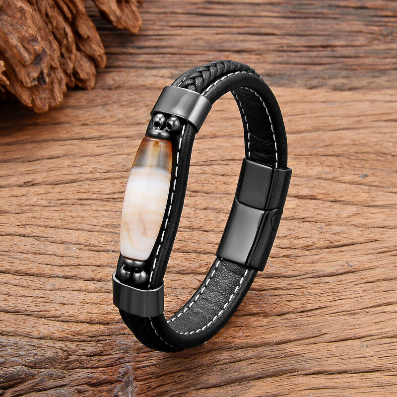 6 krāsu dabīgas ūdens piliena formas ahātu akmens rokassprādze vīriešiem sievietēm personalizēta roku darbs jauna dizaina rotaslietas rokassprādzes Homme