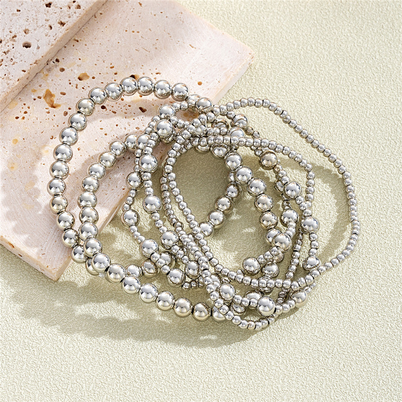 6 bucăți/set Brățări cu margele de culoare aurie pentru femei Punk Vnitage Bijuterii Stretch Pulseras Mujer Femme