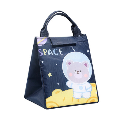 Karikatūras bērnu pusdienu soma Pārnēsājama termiskā soma bērniem izolēta pusdienu soma skolas dzesētājam Bento maisiņš vakariņu konteinera rokassomas