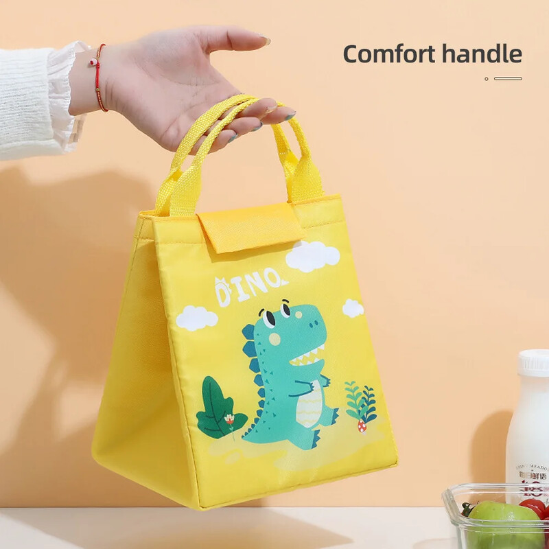 Karikatūras bērnu pusdienu soma Pārnēsājama termiskā soma bērniem izolēta pusdienu soma skolas dzesētājam Bento maisiņš vakariņu konteinera rokassomas