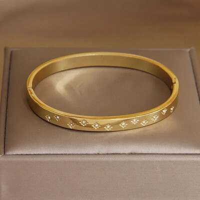 Crystal Star Bratari din otel inoxidabil pentru femei Bijuterii marca moda Bratari impermeabile Accesorii pentru petreceri