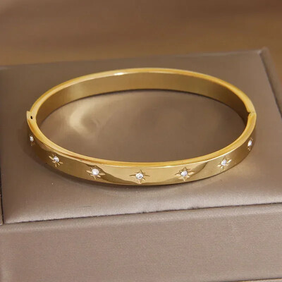 Crystal Star Bratari din otel inoxidabil pentru femei Bijuterii marca moda Bratari impermeabile Accesorii pentru petreceri