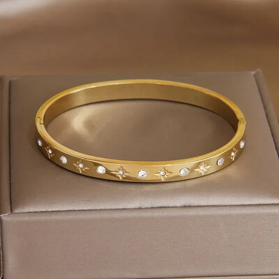 Crystal Star Bratari din otel inoxidabil pentru femei Bijuterii marca moda Bratari impermeabile Accesorii pentru petreceri