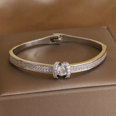 Klasiskas kristāla burtu ģeometriskas vaļējas rokassprādzes un rokassprādzes sievietēm Modes zīmolu rotaslietas panka stila aproces