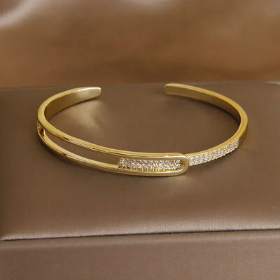 Klasiskas kristāla burtu ģeometriskas vaļējas rokassprādzes un rokassprādzes sievietēm Modes zīmolu rotaslietas panka stila aproces