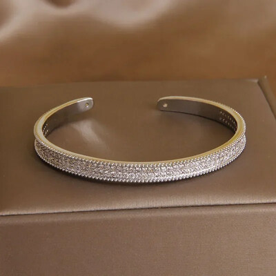 Klasiskas kristāla burtu ģeometriskas vaļējas rokassprādzes un rokassprādzes sievietēm Modes zīmolu rotaslietas panka stila aproces