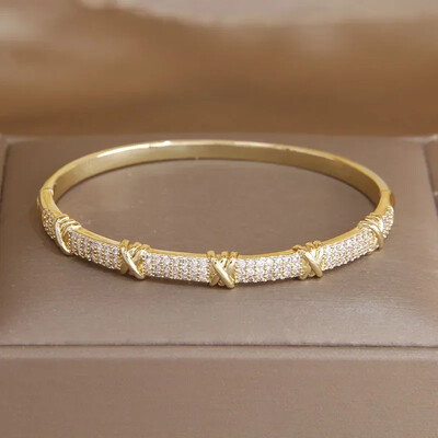 Klasiskas kristāla burtu ģeometriskas vaļējas rokassprādzes un rokassprādzes sievietēm Modes zīmolu rotaslietas panka stila aproces