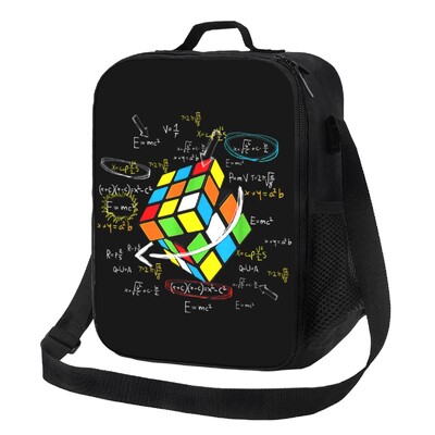 Matematică personalizată Rubiks Rubix Cube Capace saci de prânz termoizolate Prânz reutilizabil pentru copii, școlari, copii, depozitare, cutie pentru alimente Bento