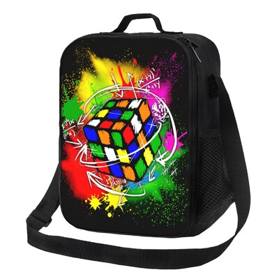 Pielāgota matemātika Rubiks Rubiksa kubu vāciņi termoizolēti pusdienu maisiņi, atkārtoti lietojamas pusdienas bērniem skolas bērniem uzglabāšanas Bento pārtikas kaste