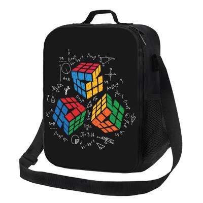 Pielāgota matemātika Rubiks Rubiksa kubu vāciņi termoizolēti pusdienu maisiņi, atkārtoti lietojamas pusdienas bērniem skolas bērniem uzglabāšanas Bento pārtikas kaste