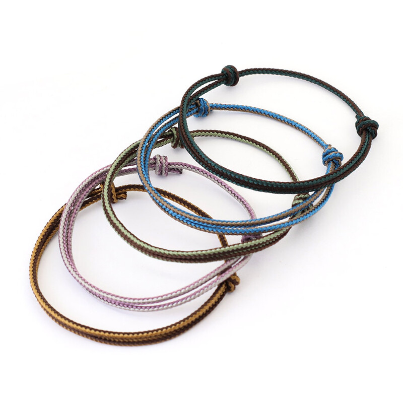 Brățară etnică șir subțire de 2 mm pentru bărbați de înaltă calitate reglabilă Boemia Lucky Amulet Brățară Cadouri pentru el Pulseria Hombre Joias