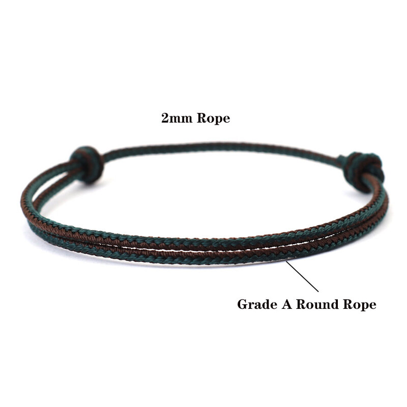 Brățară etnică șir subțire de 2 mm pentru bărbați de înaltă calitate reglabilă Boemia Lucky Amulet Brățară Cadouri pentru el Pulseria Hombre Joias