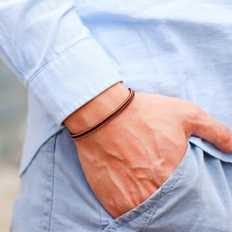 Brățară etnică șir subțire de 2 mm pentru bărbați de înaltă calitate reglabilă Boemia Lucky Amulet Brățară Cadouri pentru el Pulseria Hombre Joias