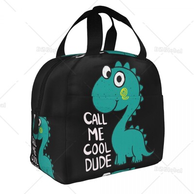 Geantă de prânz izolată cu dinozaur din desene animate pentru femei, cutie de prânz etanșă, răcitoare termică, pentru copii, școlari, pungi de mâncare