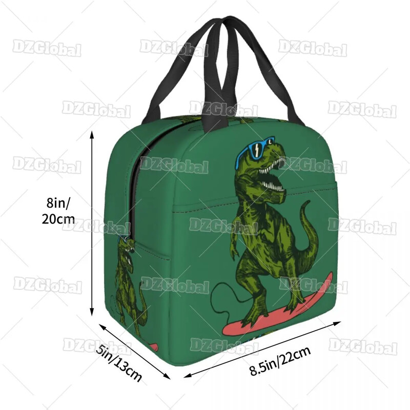 Geantă de prânz izolată cu dinozaur din desene animate pentru femei, cutie de prânz etanșă, răcitoare termică, pentru copii, școlari, pungi de mâncare