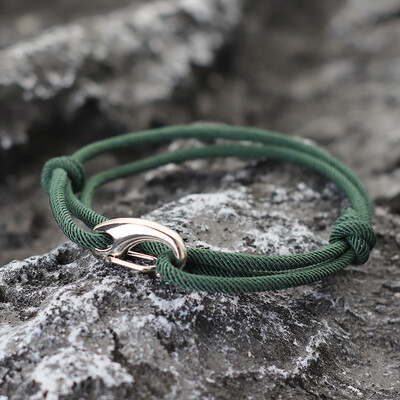 Jednostavan stil Ocean Animal Shark Narukvica za muškarce Dvoslojna podesiva klizna narukvica s žicom Ljetna plaža Ležerni nakit Pulseria