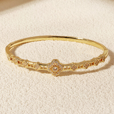 Cupru cu deschidere cu zirconiu Brățară simplă la modă pentru femei Bijuterii din oțel inoxidabil pentru femei la modă Cadouri de vacanță pentru prietene