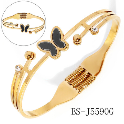 Cupru cu deschidere cu zirconiu Brățară simplă la modă pentru femei Bijuterii din oțel inoxidabil pentru femei la modă Cadouri de vacanță pentru prietene