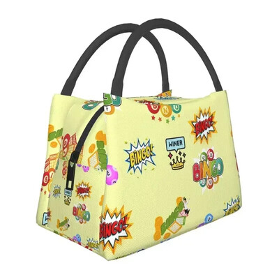 Cel mai bun joc de bingo pentru jucătorii de bingo Cutie de prânz reutilizabilă femei Geantă termică de prânz izolată pentru alimente Geanta de prânz