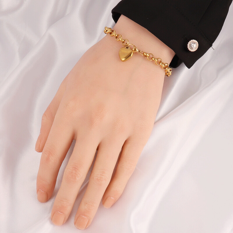 Brățară inimă din oțel inoxidabil 316L pentru femei Brățări cu lanț cu pandantiv inimă la modă Bijuterii Cadou