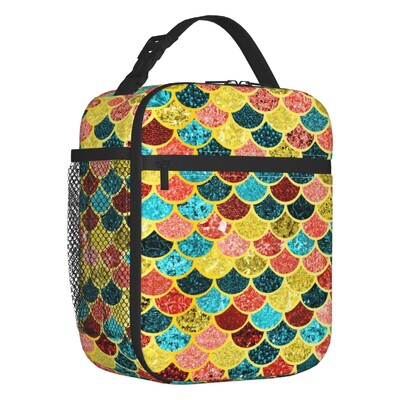 Roz, albastru, cântare de sirenă, saci de prânz termoizolate pentru femei, recipient portabil pentru prânz, pentru muncă, călătorie, cutie multifuncțională pentru alimente