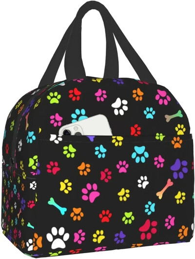 Кутия за обяд на точки, изолирана чанта за обяд за жени, момичета, охладител за многократна употреба, термоконтейнер, малки чанти за обяд