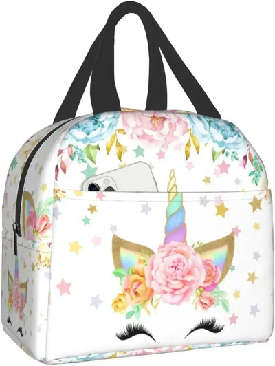 Кутия за обяд на точки, изолирана чанта за обяд за жени, момичета, охладител за многократна употреба, термоконтейнер, малки чанти за обяд