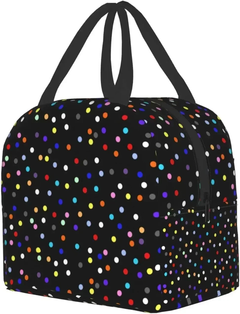 Кутия за обяд на точки, изолирана чанта за обяд за жени, момичета, охладител за многократна употреба, термоконтейнер, малки чанти за обяд