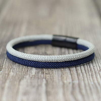 Brățară bicoloră cu frânghie Brățară simbol ucrainean cu închidere magnetică din oțel inoxidabil galben albastru Braslet Homme Pulseras