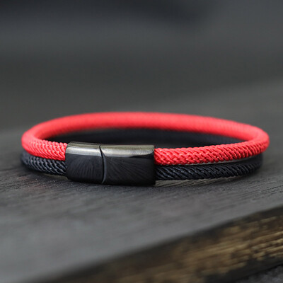 Brățară bicoloră cu frânghie Brățară simbol ucrainean cu închidere magnetică din oțel inoxidabil galben albastru Braslet Homme Pulseras