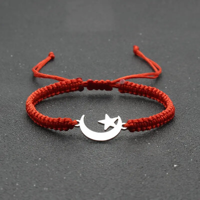 Ručno izrađene pletene podesive narukvice od nehrđajućeg čelika Star Moon za žene, muškarce, narukvice za parove, prijateljski nakit