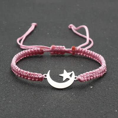 Ručno izrađene pletene podesive narukvice od nehrđajućeg čelika Star Moon za žene, muškarce, narukvice za parove, prijateljski nakit