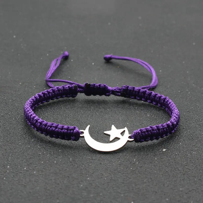 Ručno izrađene pletene podesive narukvice od nehrđajućeg čelika Star Moon za žene, muškarce, narukvice za parove, prijateljski nakit