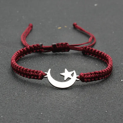 Ručno izrađene pletene podesive narukvice od nehrđajućeg čelika Star Moon za žene, muškarce, narukvice za parove, prijateljski nakit