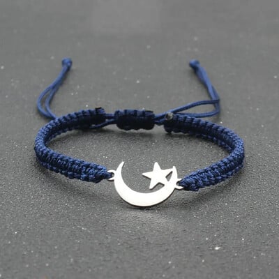 Ručno izrađene pletene podesive narukvice od nehrđajućeg čelika Star Moon za žene, muškarce, narukvice za parove, prijateljski nakit