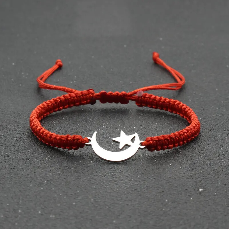 Ručno izrađene pletene podesive narukvice od nehrđajućeg čelika Star Moon za žene, muškarce, narukvice za parove, prijateljski nakit