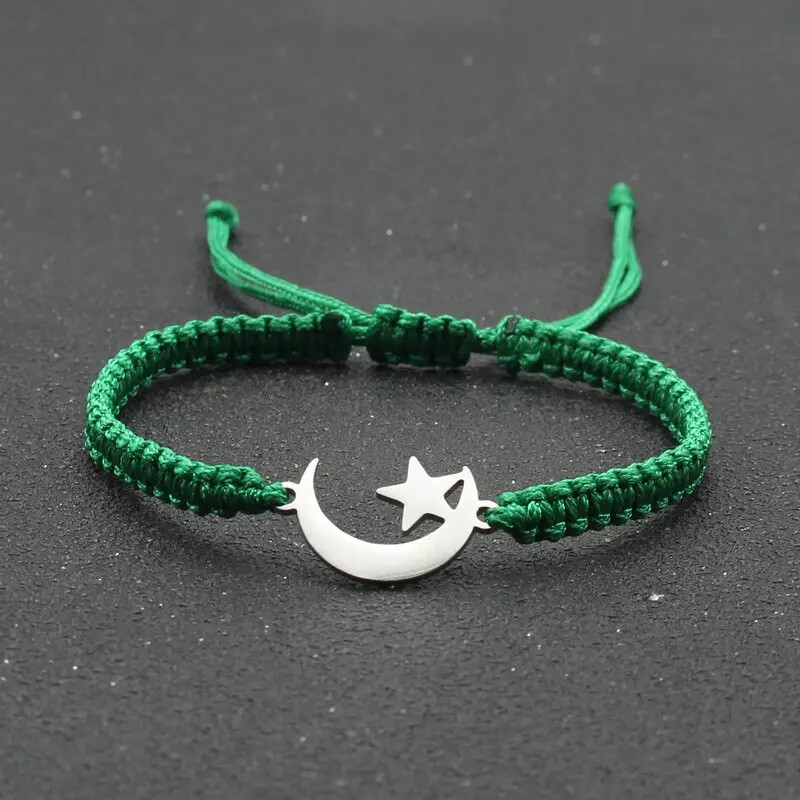 Ručno izrađene pletene podesive narukvice od nehrđajućeg čelika Star Moon za žene, muškarce, narukvice za parove, prijateljski nakit