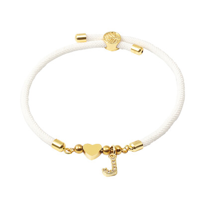 Звезда от неръждаема стомана, пет листа, цвете, сърце, мед, микроциркон, инкрустиран с 26 букви, талисмани, миланска гривна с нишка