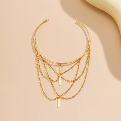 PuRui zlatna boja Otvorena narukvica za nadlakticu Ženski nakit Pravokutni štapić Šarm s resicama Narukvica za zabavu Ljetni dodaci Novo