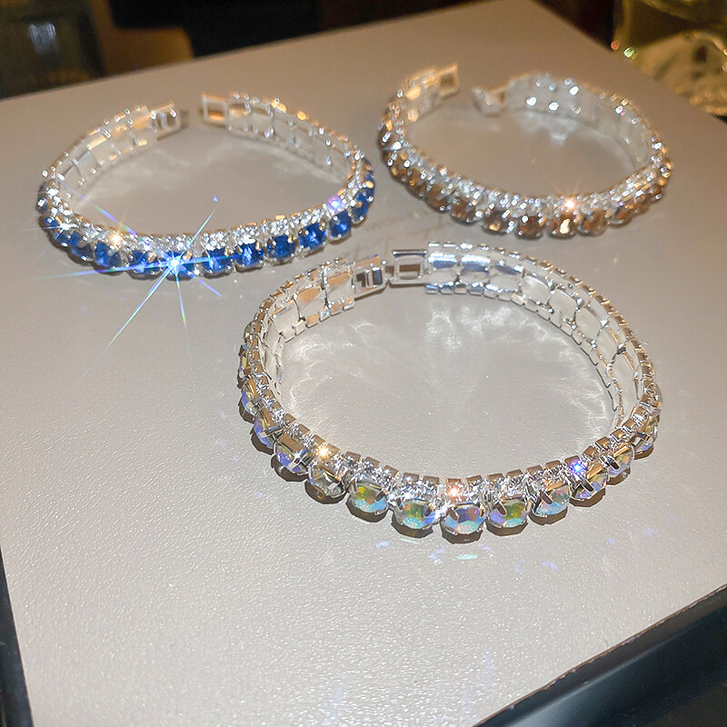 Okrugla narukvica s kopčom od kamenčića za žene Osobnost Šarene narukvice Temperament Svjetlost Luksuzni otmjeni dodaci Veleprodaja