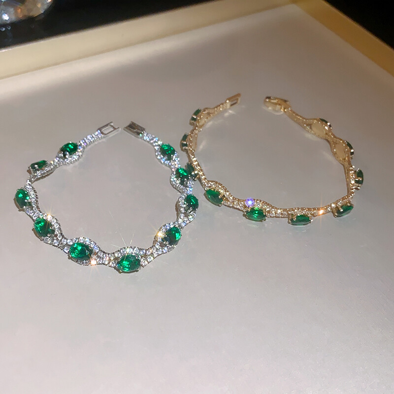 Okrugla narukvica s kopčom od kamenčića za žene Osobnost Šarene narukvice Temperament Svjetlost Luksuzni otmjeni dodaci Veleprodaja