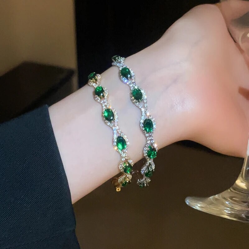 Okrugla narukvica s kopčom od kamenčića za žene Osobnost Šarene narukvice Temperament Svjetlost Luksuzni otmjeni dodaci Veleprodaja