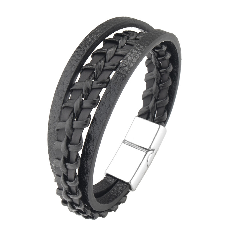 Muška modna kožna narukvica, višeslojna narukvica od pletenog užeta zgodan dar od oca dečka